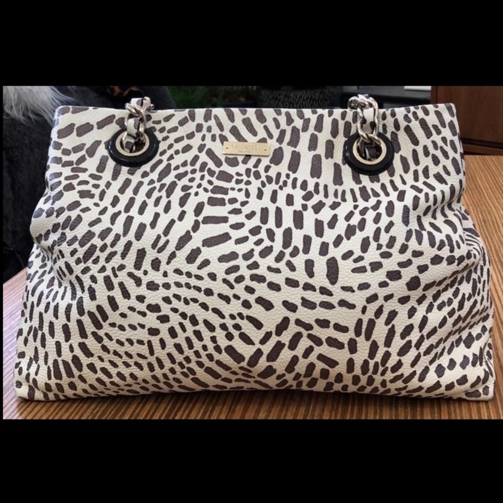 Kate Spade Dolly Safari Cream Leather Shoulder Bag